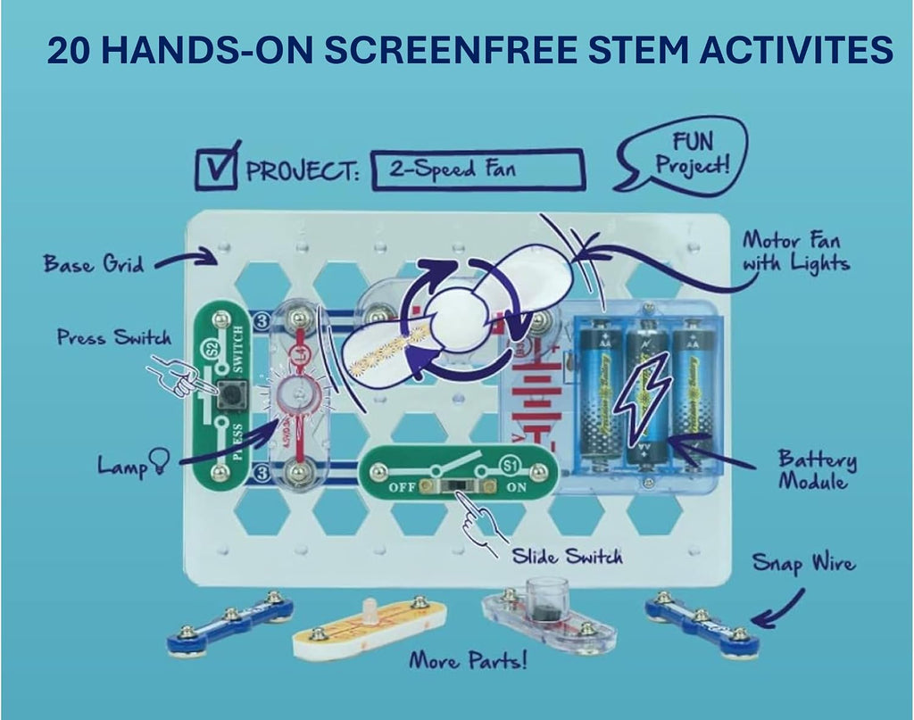 Snap Circuits Beginner, Electronics Exploration Kit, Stem Kit for Ages 5-9 (SCB-20)