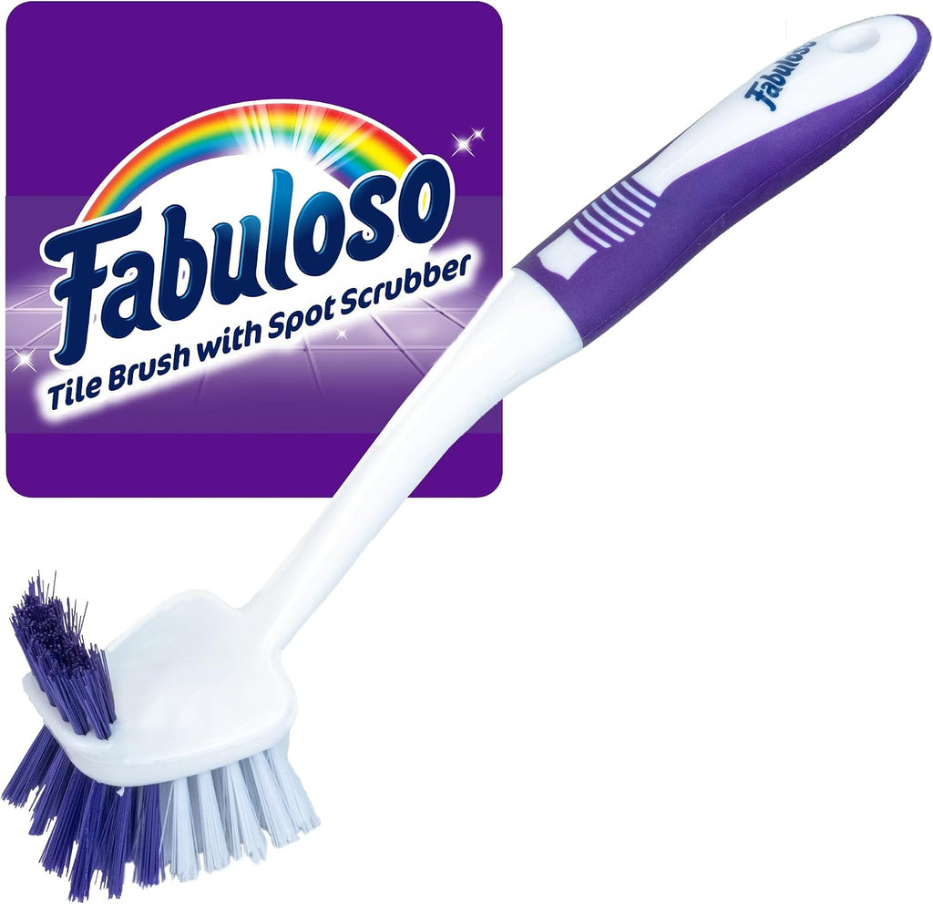 Fabuloso Compact Hand Scrub Brush, White and Purple, 6 Inch