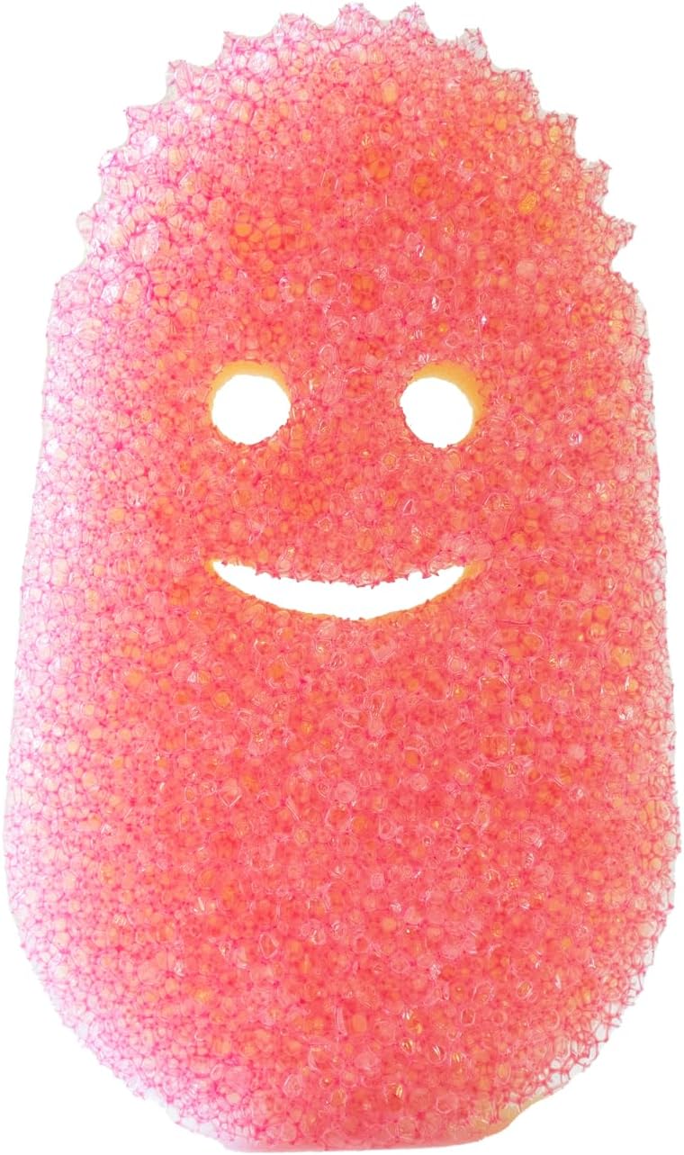 Scrub Daddy Dish Wand Scrubbing Brush Replacement Heads, Soap Dispensing Brushes, Texture Changing Washing Up Sponges, Detachable Dish Daddy Head Sponge Refills, Pink 2 Pack