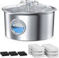 Stainless Steel Cat Water Fountain: 88oz/2.6L Pet Fountain for Drinking