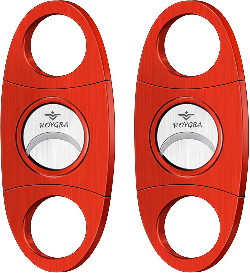 roygra Stainless Steel Cigar Cutter (2 Pack), Heavy Duty Classic Guillotine