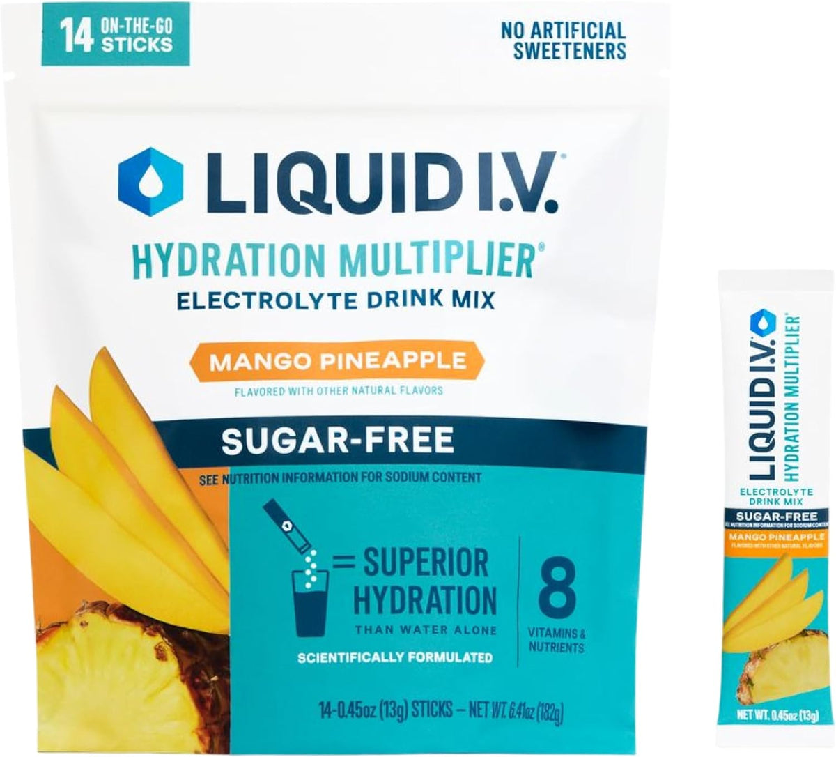 Liquid I.V. Sugar Free Hydration Electrolytes, Lemon Lime, 14 Count