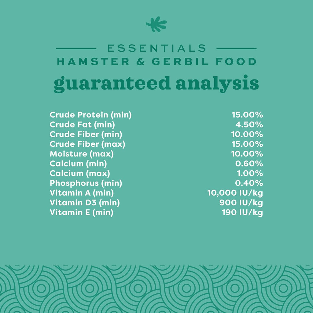 Oxbow Essentials Hamster Food & Gerbil Food, Hamster Pellets, Uniform, 1 lb