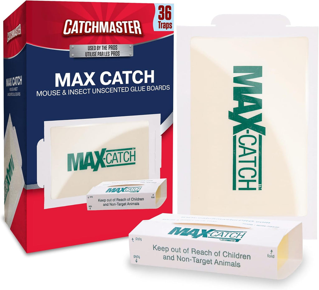 Catchmaster Max-Catch Unscented Glue Traps 72pk, Sticky Mouse Traps Indoor
