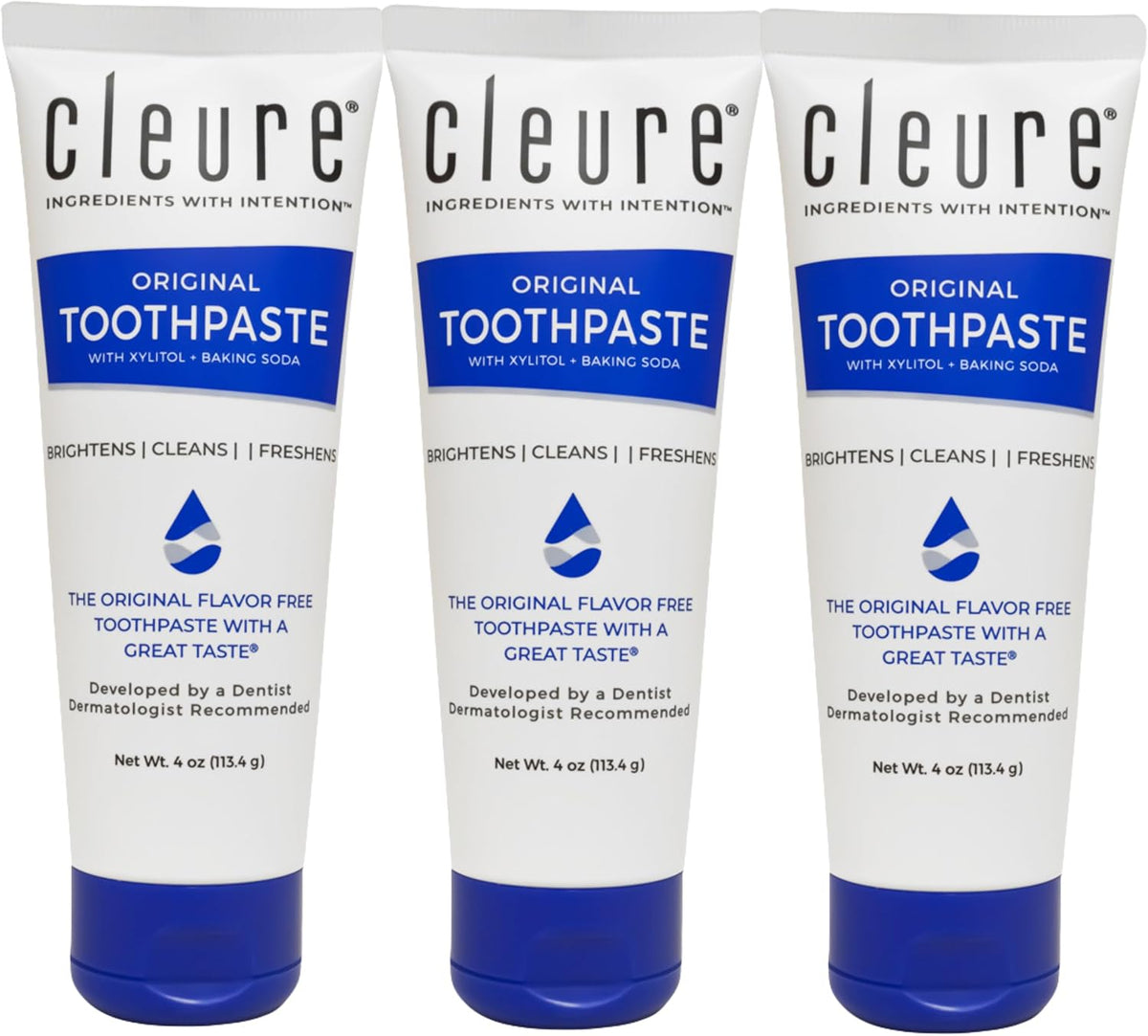 Cleure Fluoride Free Toothpaste, SLS & Mint Free (4oz Tube, 1 Pk)