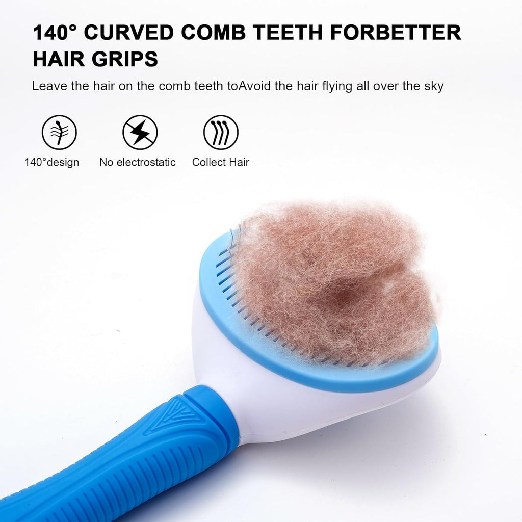 Aogeili Self‑Clean Slicker Brush for Dogs, Cats & Rabbits, 7.87 x 4.13 in