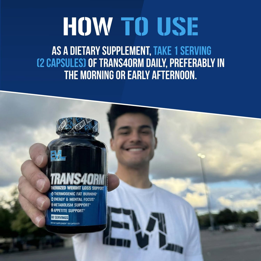 EVL Trans4orm - Thermogenic Fat Burner Support for Men & Women- 60 Servings