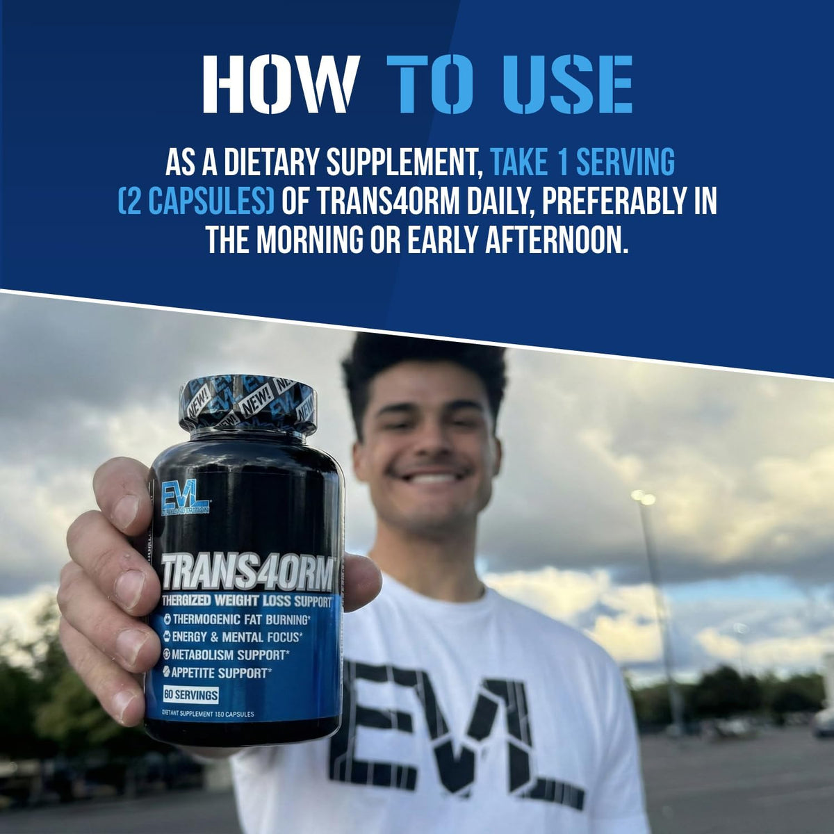 EVL Trans4orm - Thermogenic Fat Burner Support for Men & Women- 60 Servings