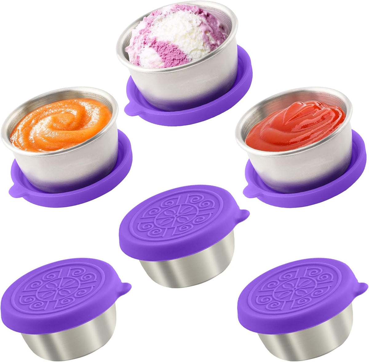 Qukaka 6x1.6 Oz Salad Dressing Containers with Lids