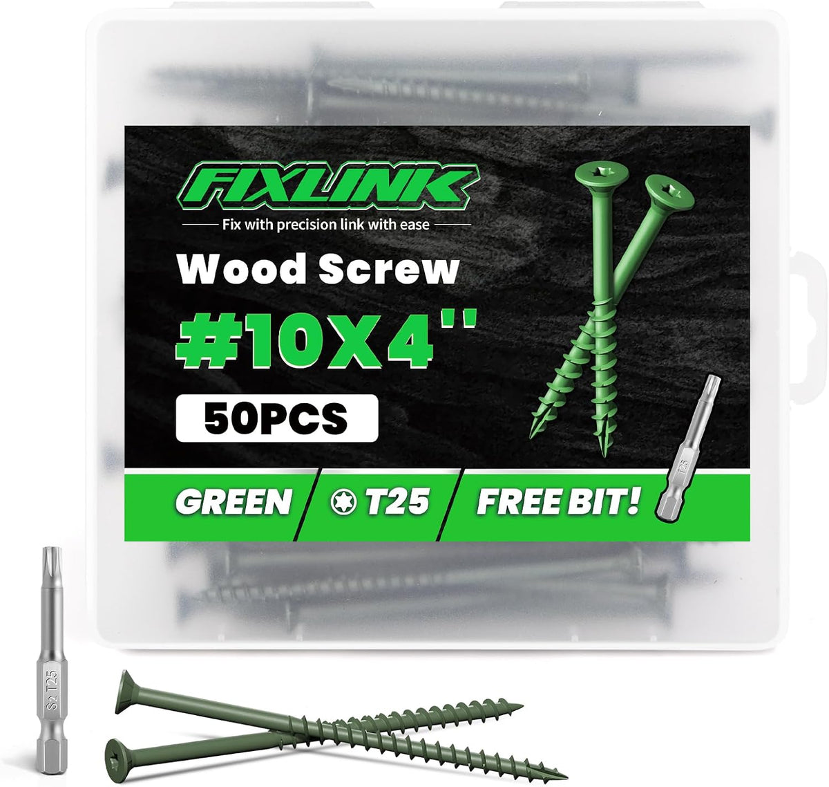 Deck Screws 3 Inch, 310PCS, FIXLINK #10 x 3 Wood Screws, Tan
