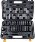 VEVOR 1/2" Drive Impact Socket Set 65 Piece, 3/8" to 1-1/4" and 10-24mm