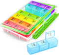 AUVON Weekly Pill Organizer 3 Times a Day with Moistureproof & Dual Protect