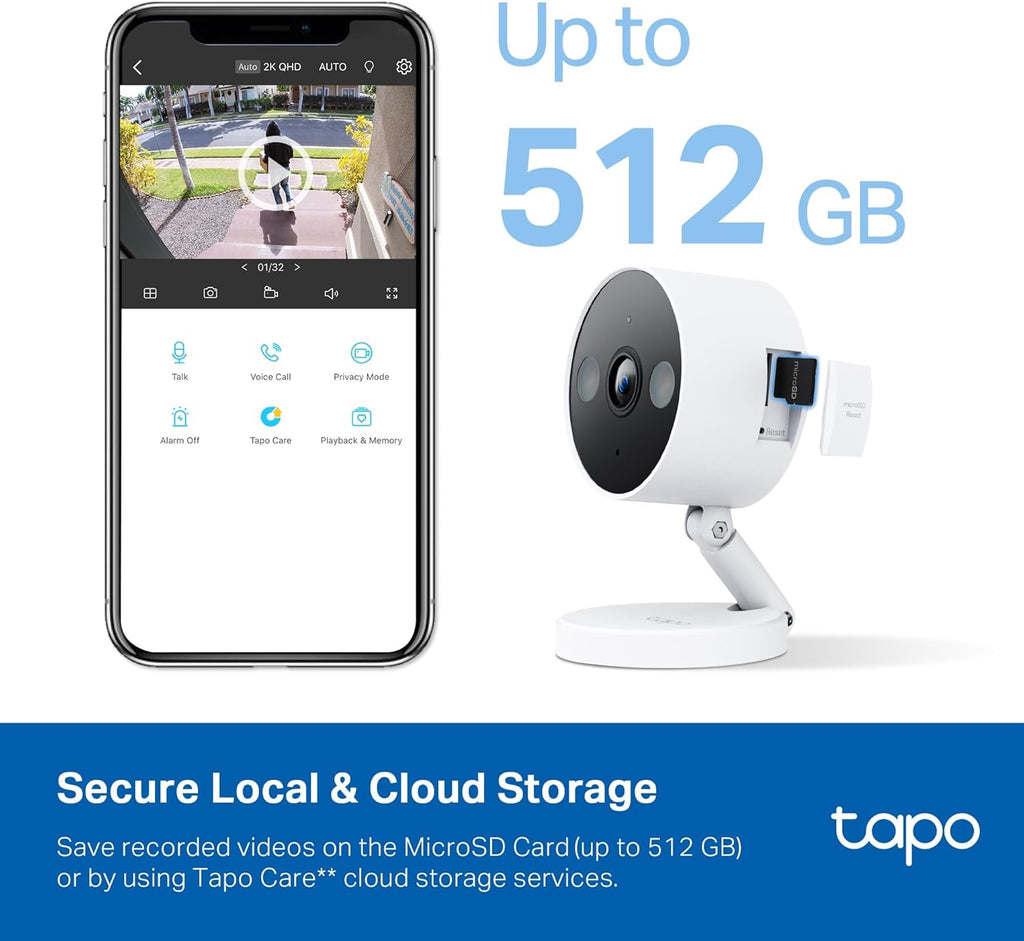 Tapo 2K+ Indoor/Outdoor Wired Security Camera, Baby Monitoring, C120