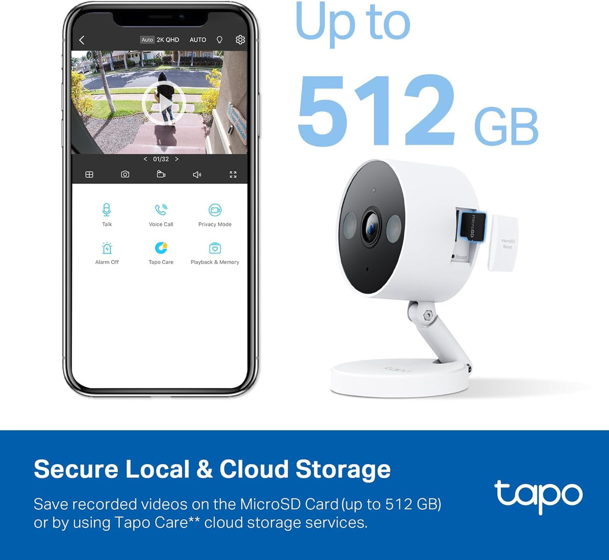 Tapo 2K+ Indoor/Outdoor Wired Security Camera, Baby Monitoring, C120