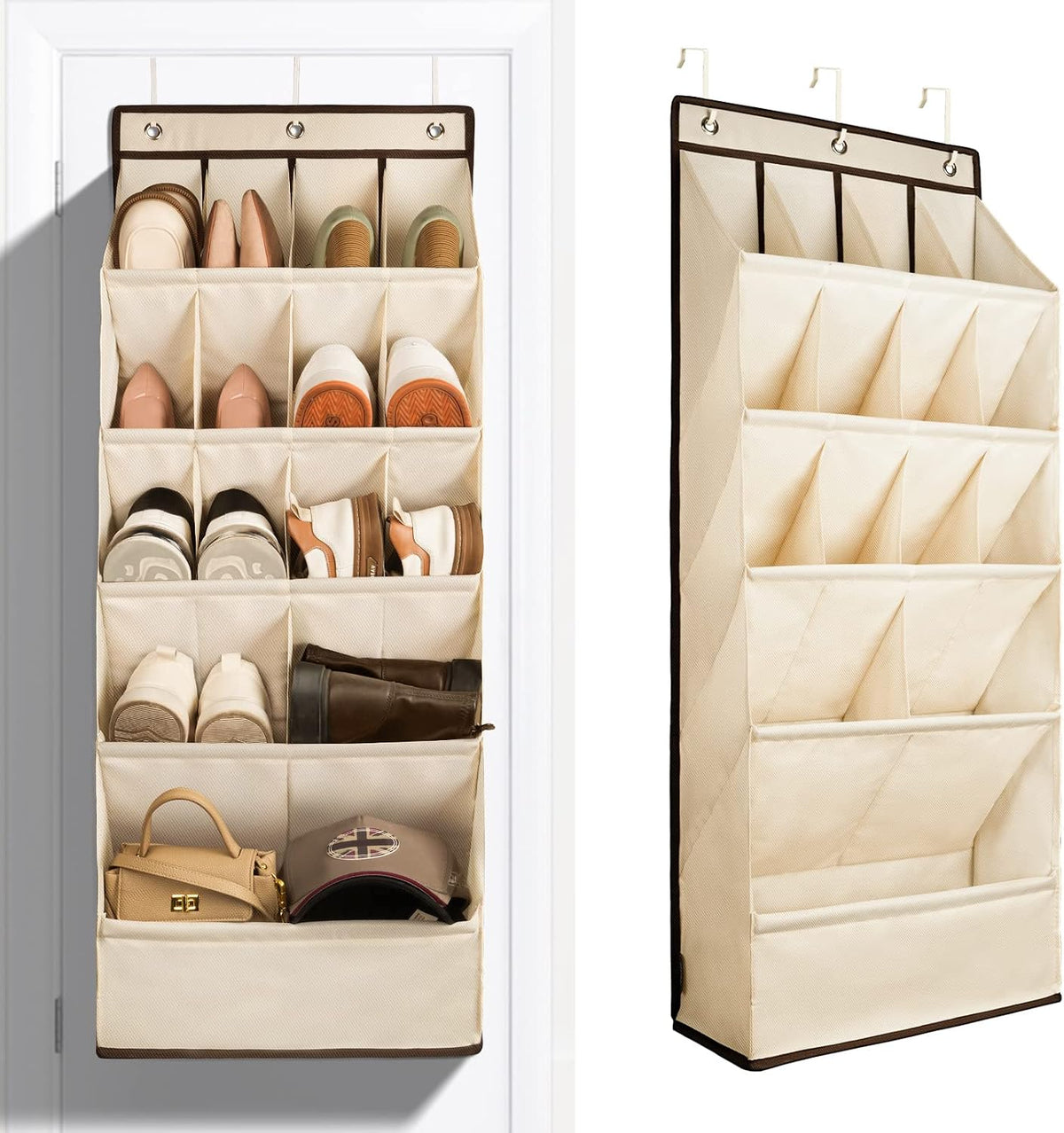 FENTEC 1 Pack Over-the-Door-Shoe-Organizers, Hanging Organizer Large Pocket