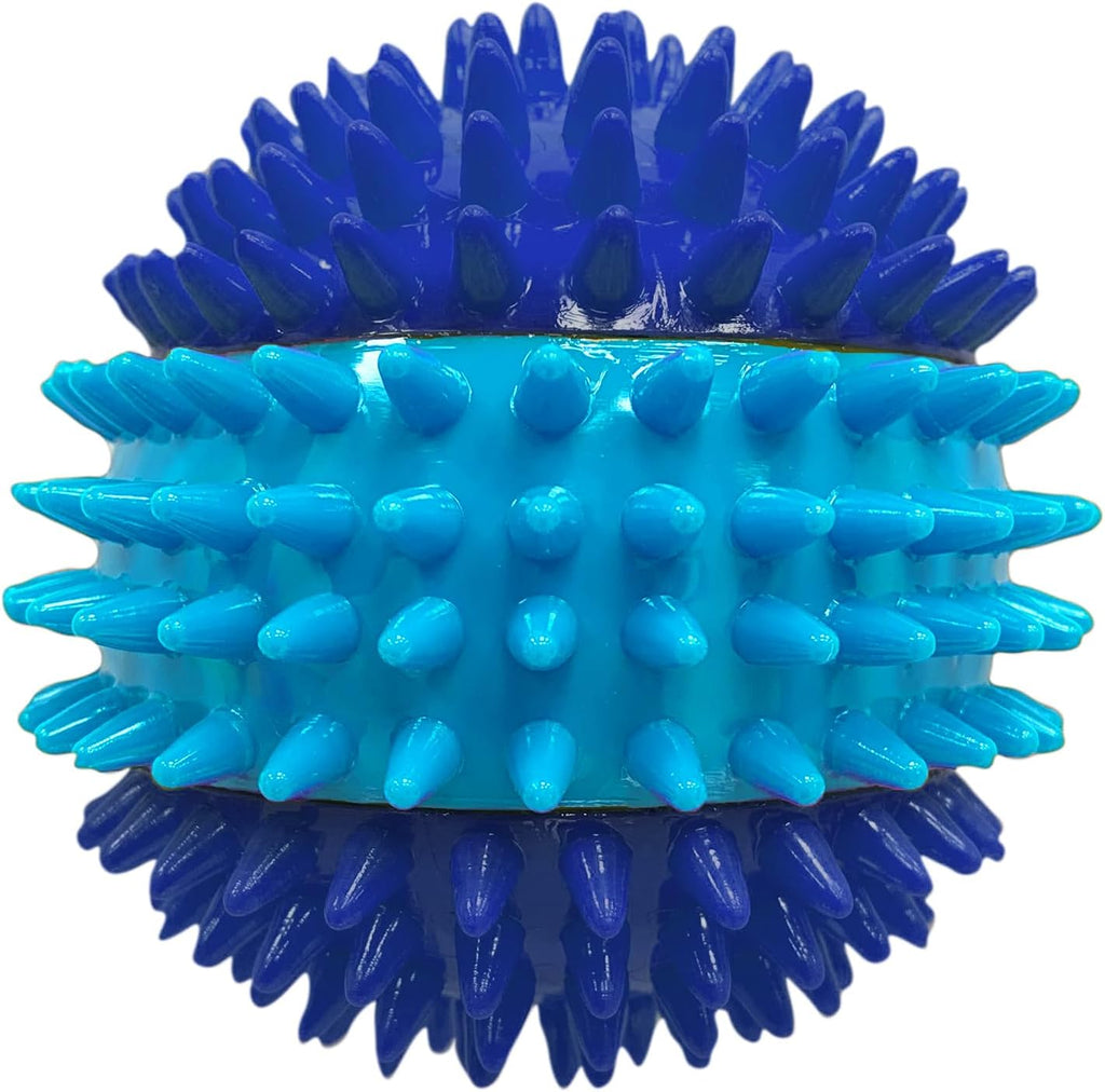 Nerf Dog 3.7in TPR 3-Part Spike Squeak Ball Dog Toy - Dark Blue/Light Blue