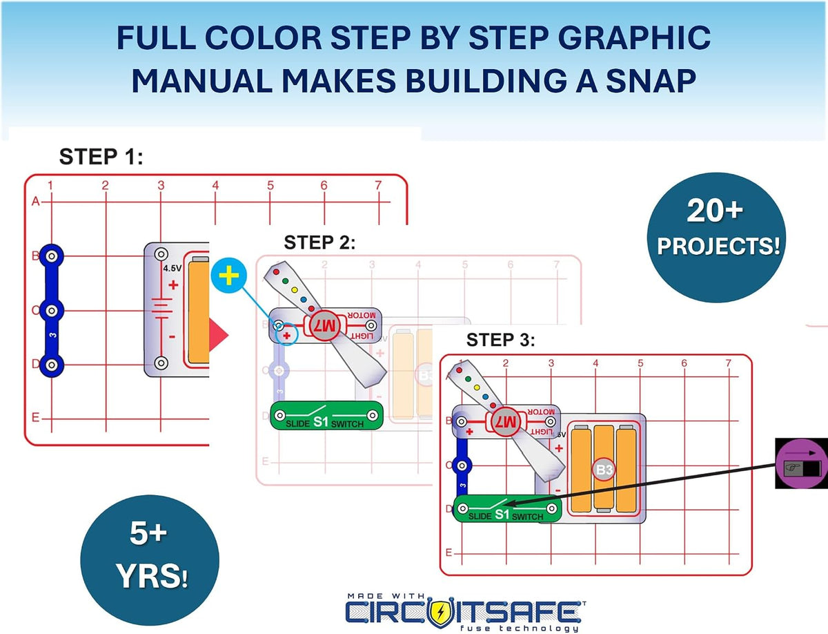 Snap Circuits Beginner, Electronics Exploration Kit, Stem Kit for Ages 5-9 (SCB-20)