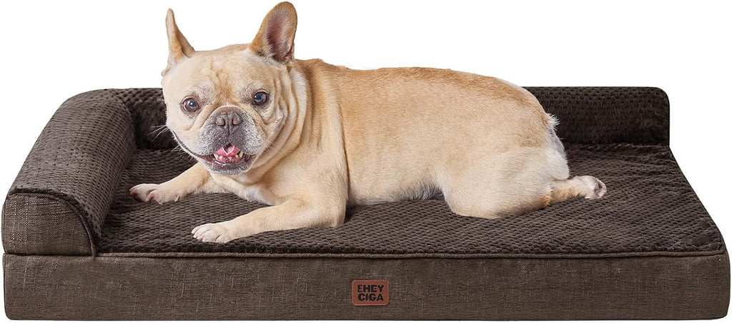 EHEYCIGA Orthopedic Dog Bed Medium Size, Memory Foam Dog Bed, Grey