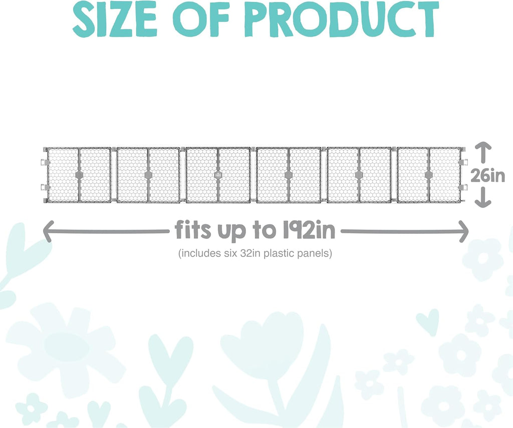 Regalo Safety 192" Plastic 2-in-1 Super Wide Baby Gate & Play Yard