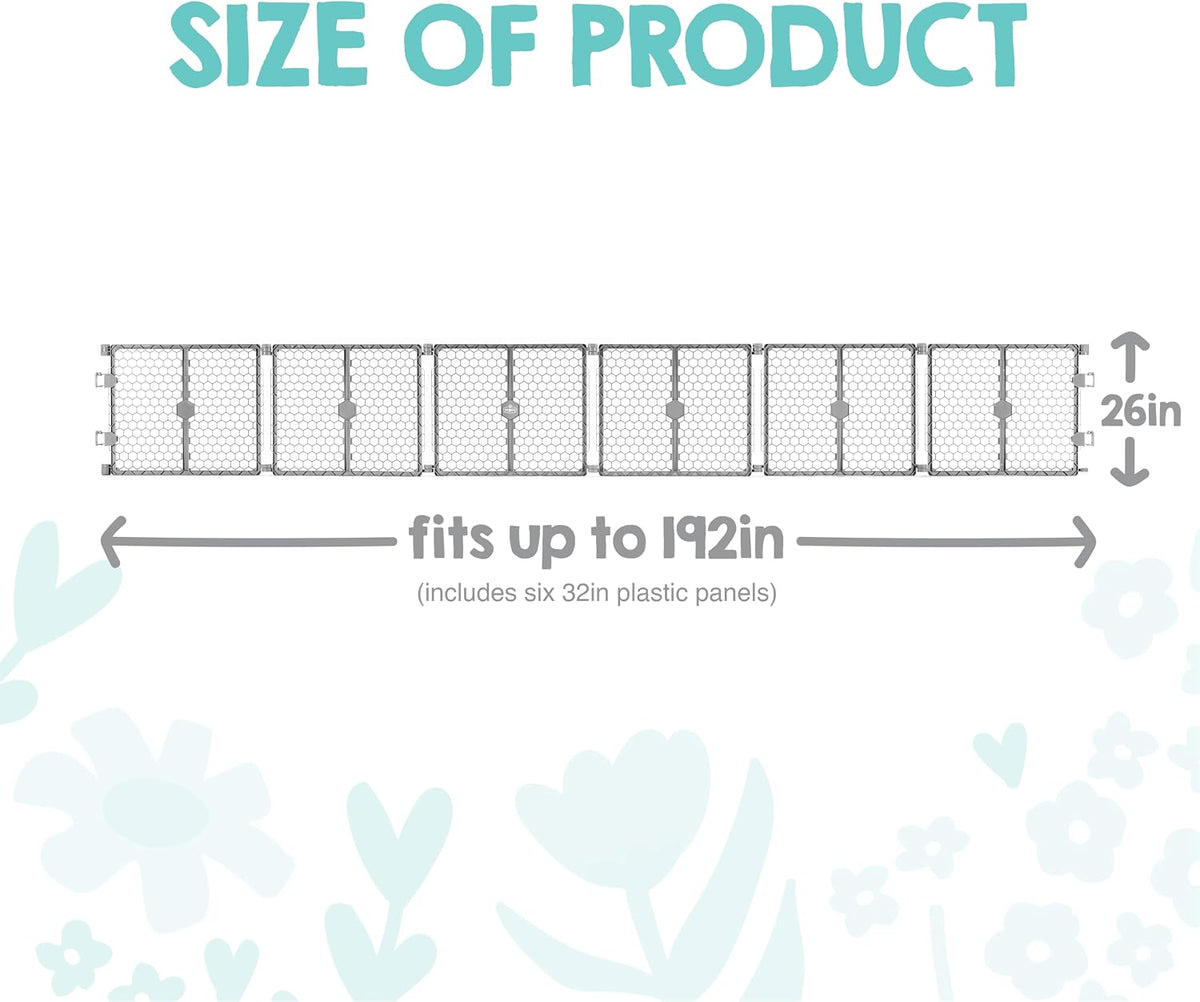 Regalo Safety 192" Plastic 2-in-1 Super Wide Baby Gate & Play Yard