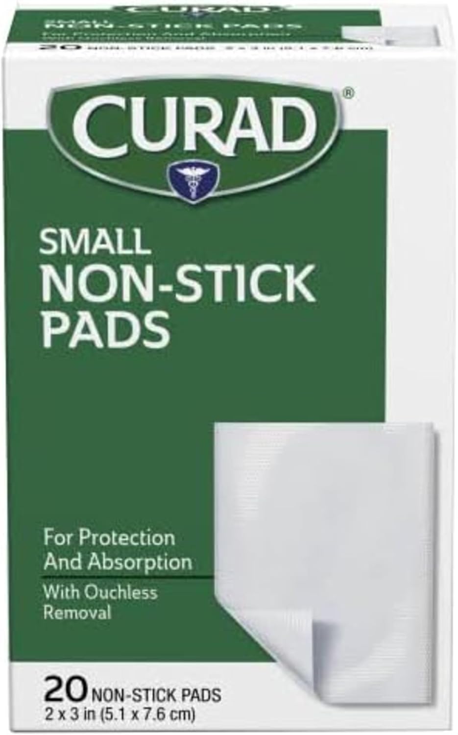 Curad Non-Stick Pads, 2 X 3 Inch(5.1 x 7.6 cm), 20 Count