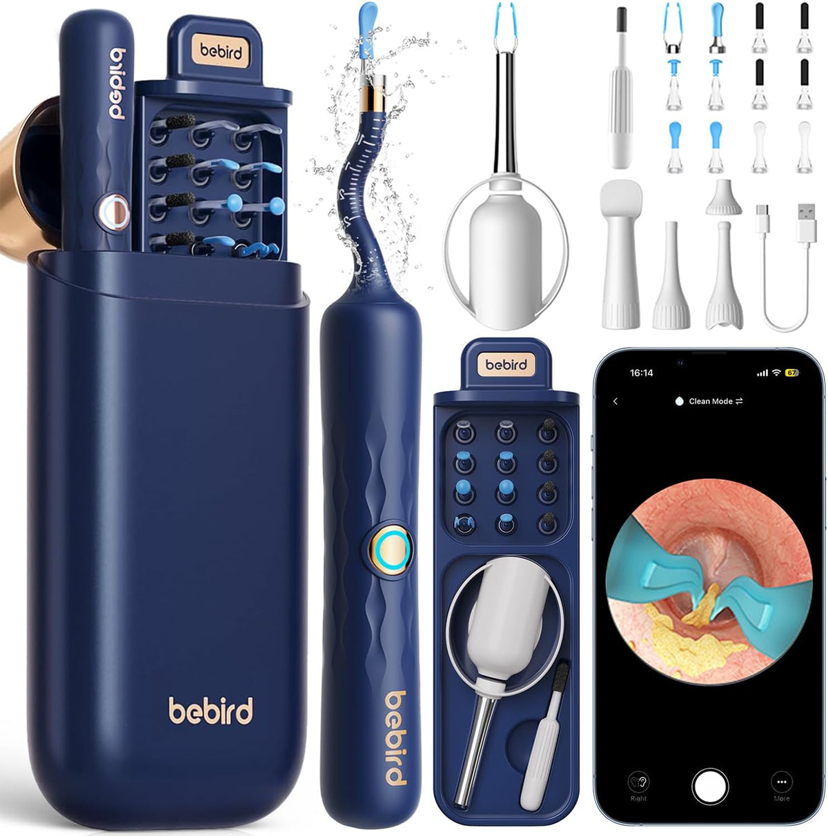 Bebird D39R Ear Wax Removal:Ear Camera with Storage Case &Painless Tweezers