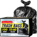 Wowflash 100 Count 55-60 Gallon Trash Bags