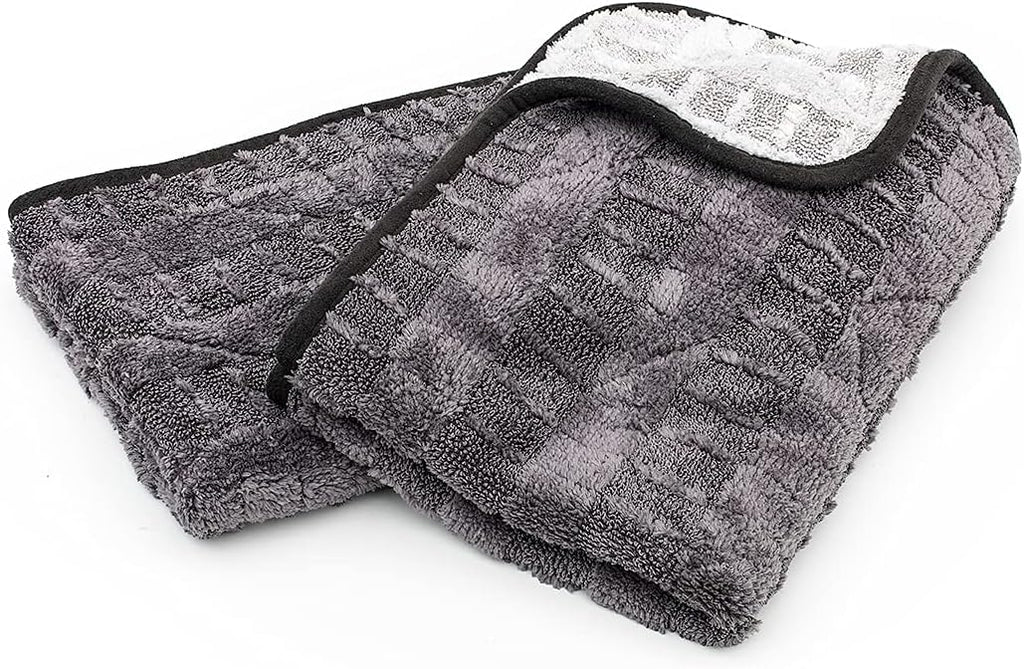 The Rag Company Gauntlet Car Drying Towel, Ice Grey/Grey, 15x24 in, 2-Pack