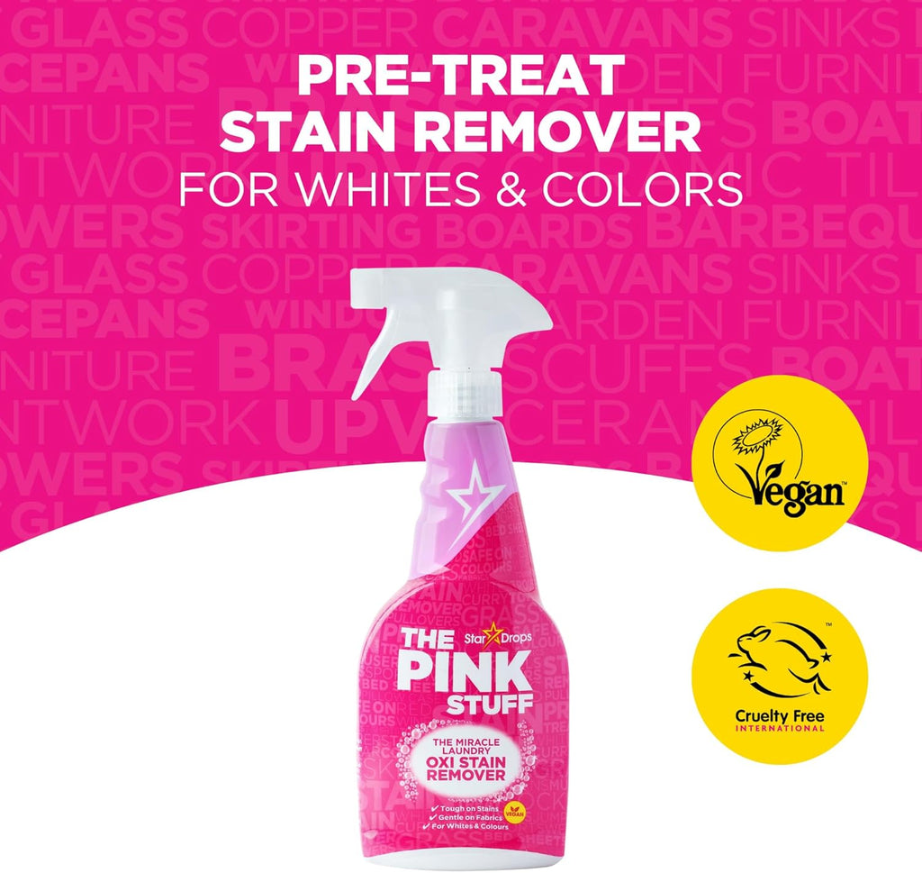 The Pink Stuff Miracle Laundry Oxi Stain Remover Spray, 16.9 Fl Oz