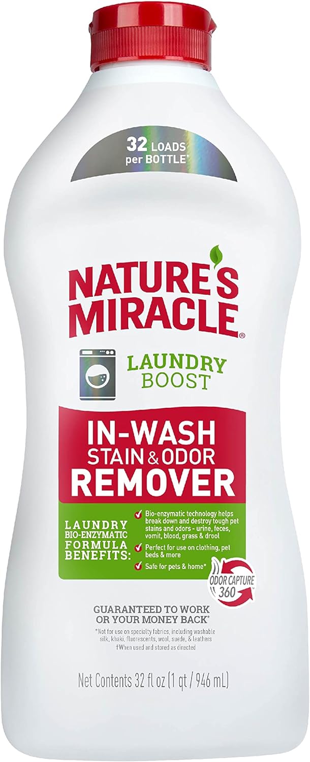 Nature's Miracle Laundry Boost In-Wash Pet Stain & Odor Remover, 32 oz