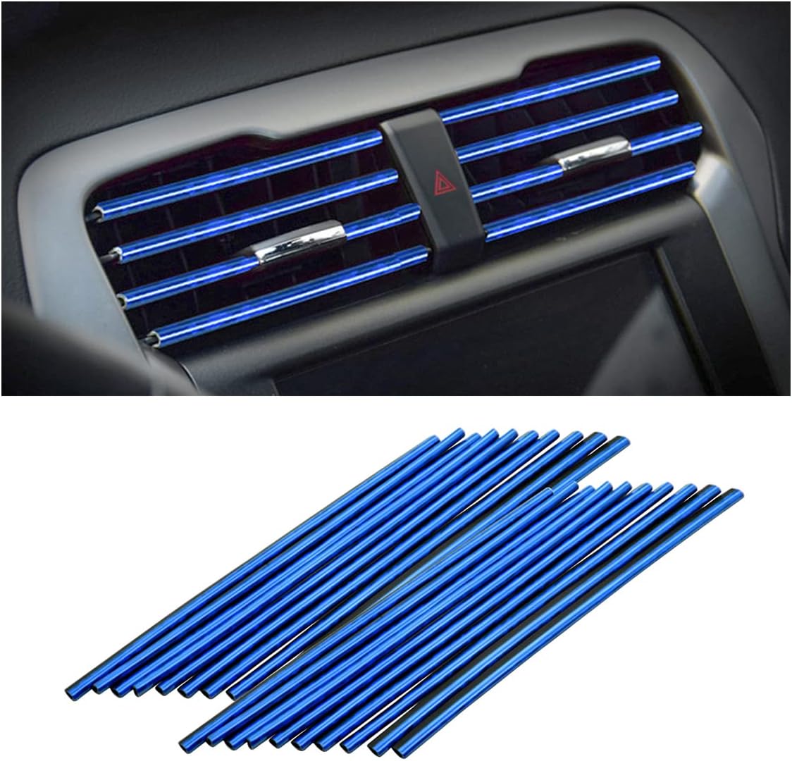 8sanlione 20PCS Waterproof Bendable Car Air Vent Trim Strips, Red
