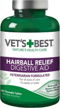 Vet's Best Cat Hairball Relief Chewable Tablets, Digestive Aid, 180 Count