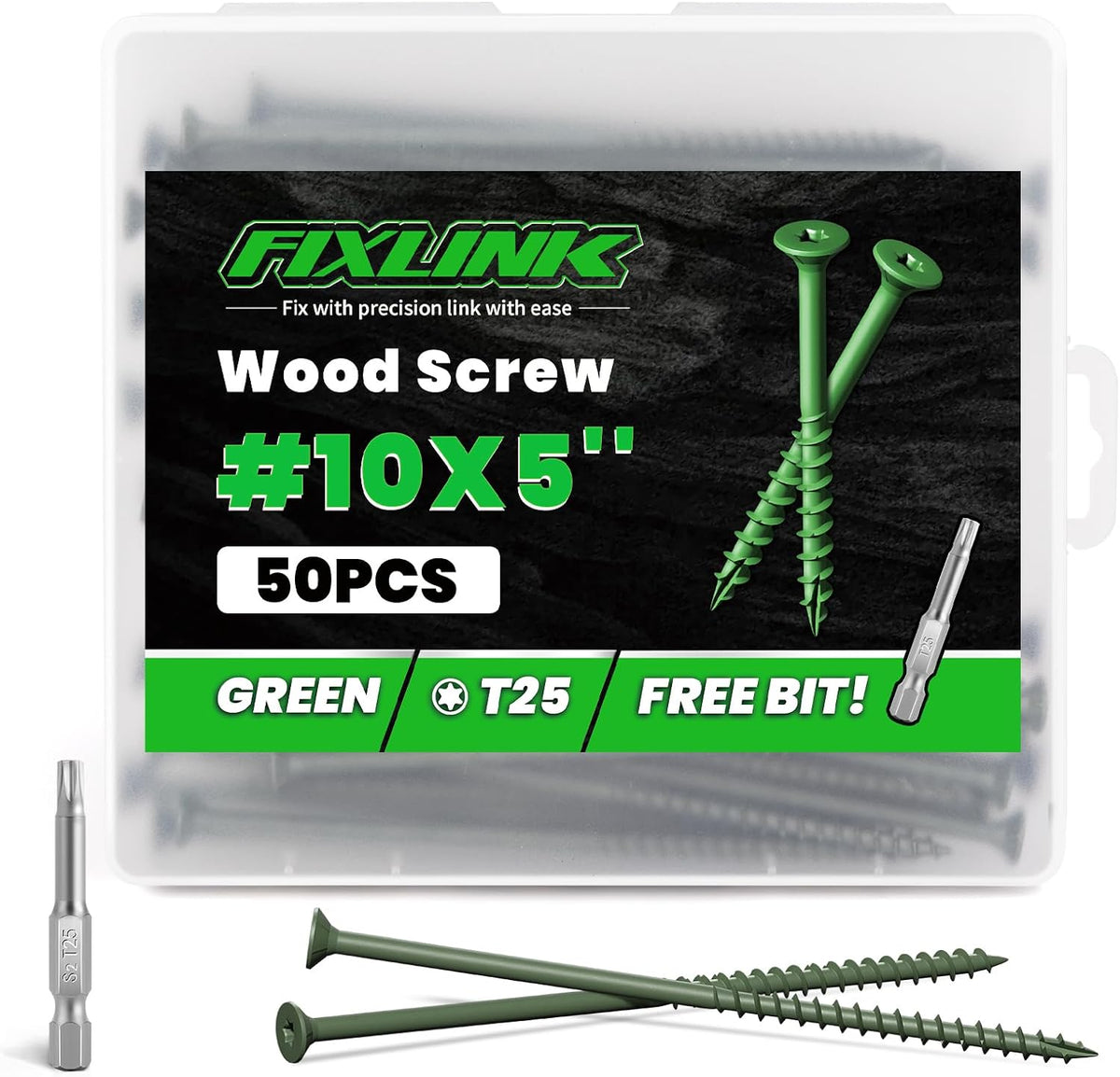 Deck Screws 3 Inch, 310PCS, FIXLINK #10 x 3 Wood Screws, Tan