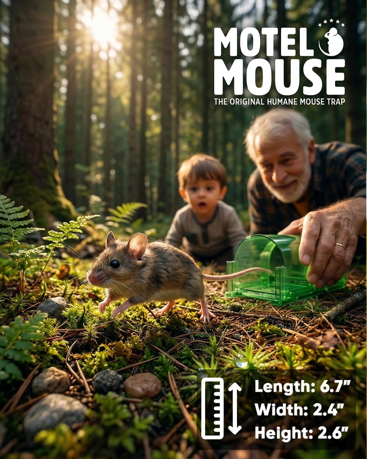 Motel Mouse Humane No Kill Mouse Traps Live Catch & Release - 2 Pack