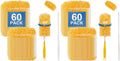 Heavy Duty Duster Refills, Disposable Dusters Kit for Cleaning Dusting Furniture Blind Ceiling Fan, Multi Surface 360 Feather Duster(60)+3FT Extended Handle +1 Handle