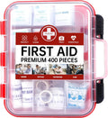 400 Pieces All-Purpose First Aid Kit, Organized Dual-Layer Wall