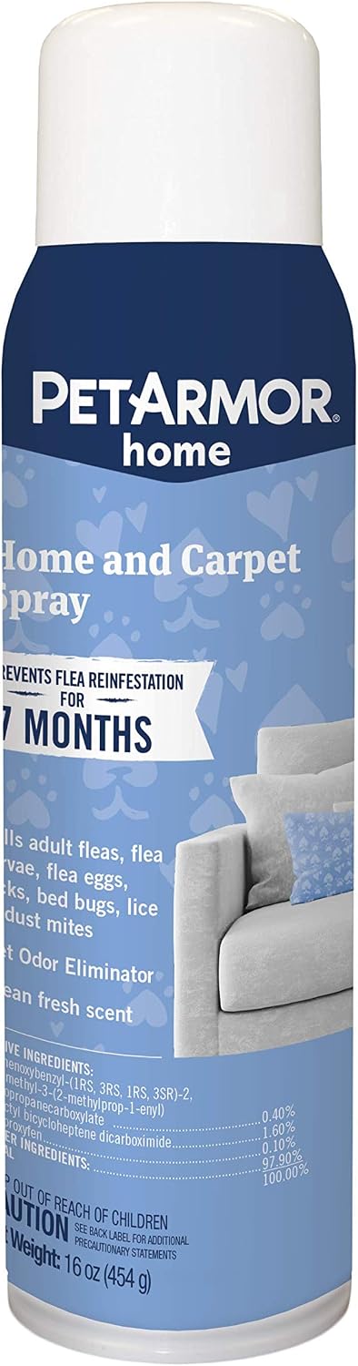 PETARMOR Home Carpet Powder for Fleas and Ticks, Protect Your Home From Fleas and Deodorizes Carpets, 16 Ounce | Ideal for Carpeted Homes with Flea Infestations; Deodorizes Carpets; Targets flea lifecycle in carpets, rugs & upholstery