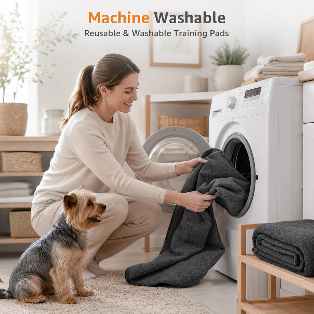 LOOBANI Washable Pee Pads for Dogs, 2 Pack Fast Absorbent Dog Mats,36"x48" | Leak-Proof and Non-Slip Reusable Puppy Pads, Machine Washable, Whelping Pads for Crate, Playpen, Incontinence, Housebreaking