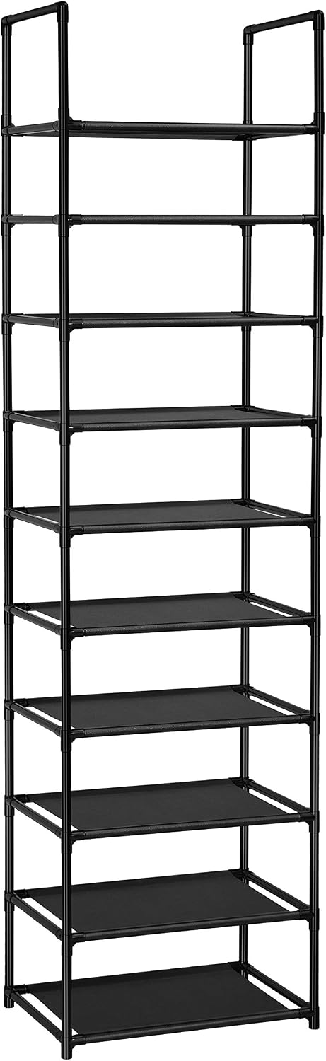 FIDUCIAL HOME 10 Tiers Shoe Rack Organizer 20 Pairs Tall Shoe Shelf