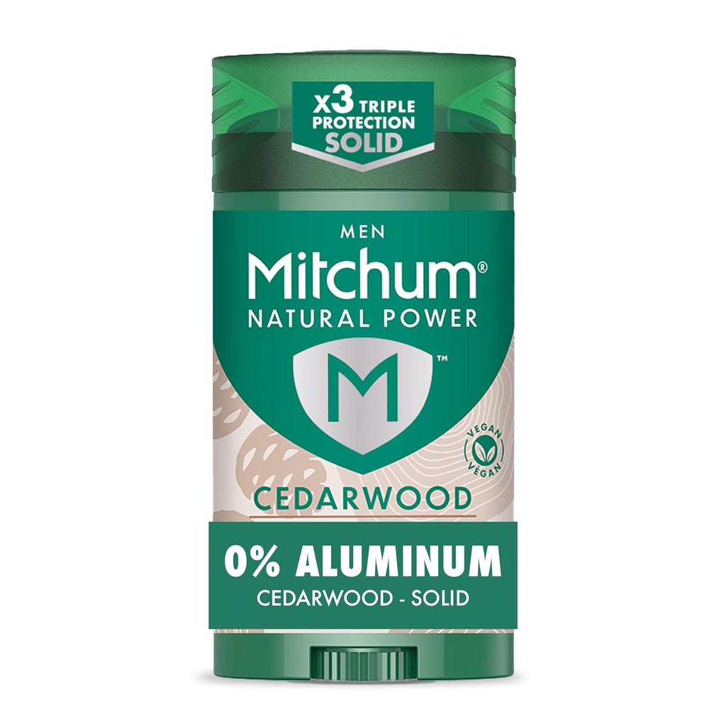 Mitchum Men’s Natural Power Deodorant Solid, Cedarwood, 2.7 oz