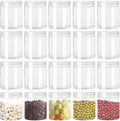 Panxxsen 20 Pack 4oz Clear Plastic Jars with Lids,115ml Wide-Mouth Refillable Storage Containers,Empty Round Containers for Candy,Beads,Lotion,Slime Making and Food Storage