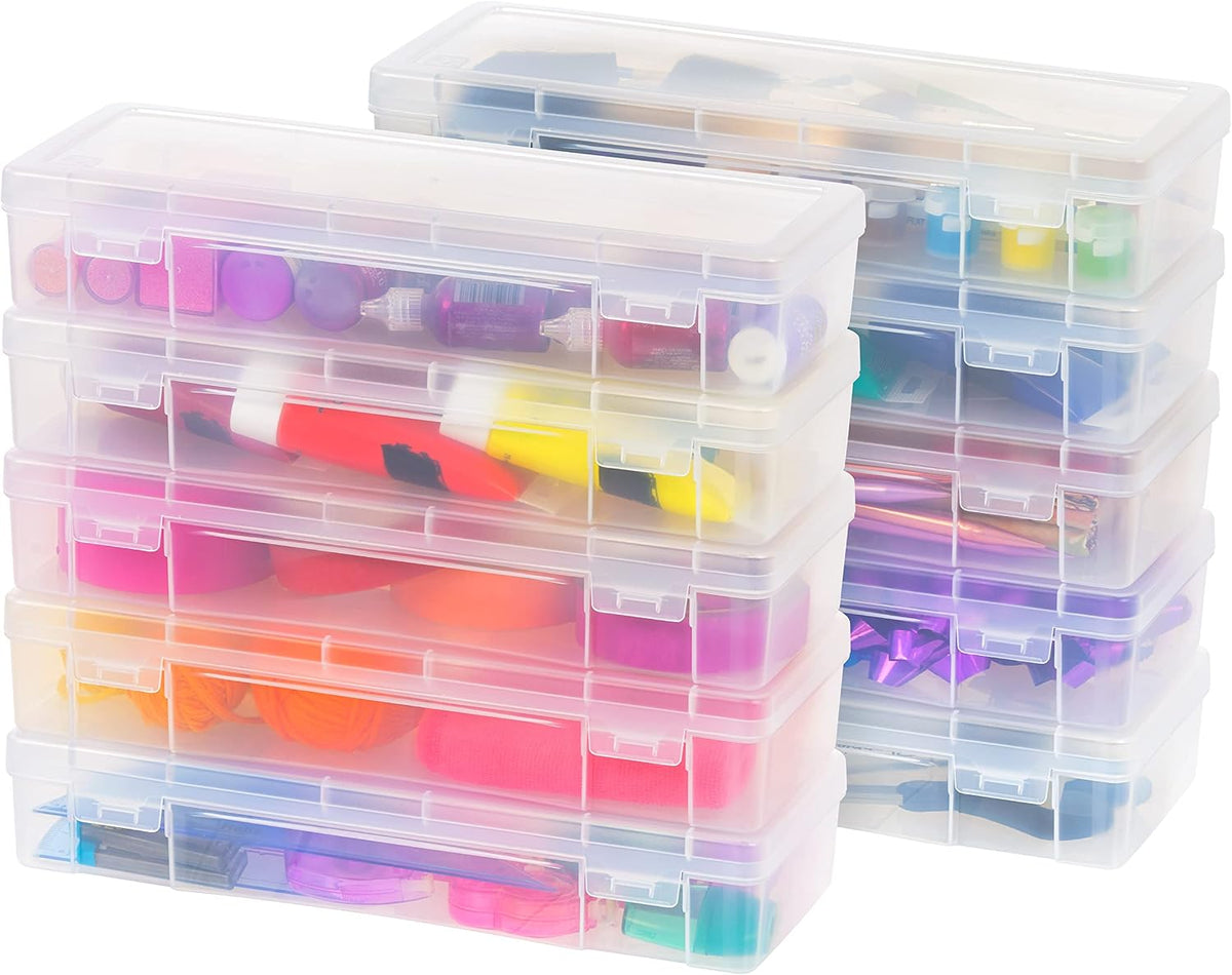 IRIS USA Clear Cases |Made in USA| Plastic Box Organizers (6-Pack)- Medium
