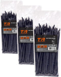 TR Industrial Multi-Purpose UV Resistant Black Cable Ties, 8 inches, 100 Pack