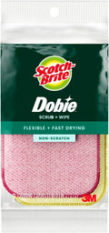 Scotch-Brite Dobie Scrub & Wipe Cloths,Non-Scratch Scrubbing, 2 Pack