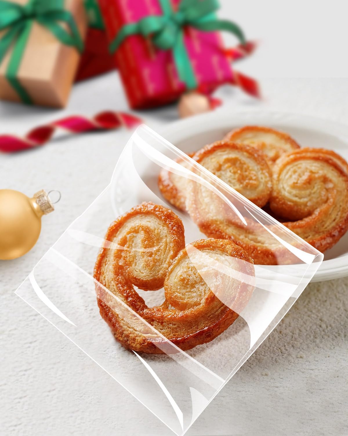 300 Pcs Self Adhesive Cookie Bags, 4x6in Sealing Cellophane Bags