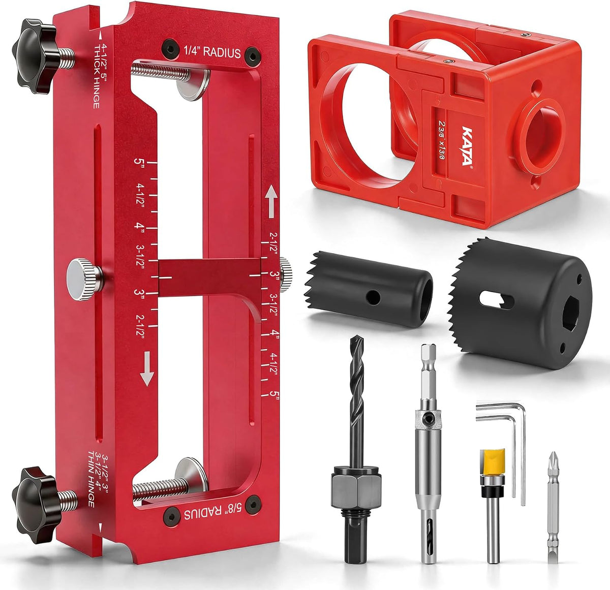 KATA 1-3/8" - 1-3/4" Door Lock Installation Kit for Wood Doors