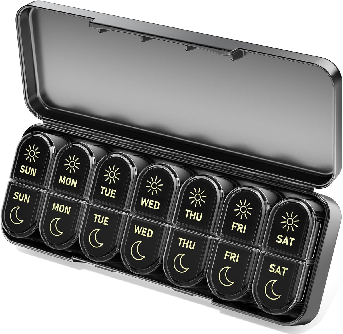 Betife AM PM Pill Organizer 7 Day, Weekly Pill Organizer Box 2 Times a Day