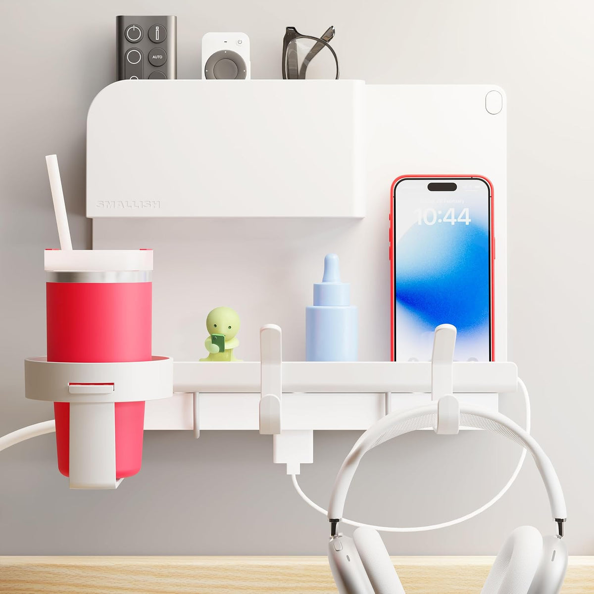 WallShelfie Bedside Wall Organizer & Dorm Decor for Dorm Room - 2.0, Black