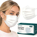 Disposable Face Masks 100 Pack, 3-Ply Breathable Masks with Soft Comfortable Earloops, Adjustable Nose Clip for Office, Travel, School & Public Use, Blue