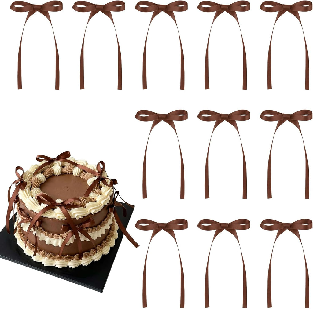 30 Pack Red Ribbon Bows for Cake Bow Cake Toppers